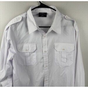 Godbody GB Button Down Men's XXL 2XL Long Sleeve White Shirt